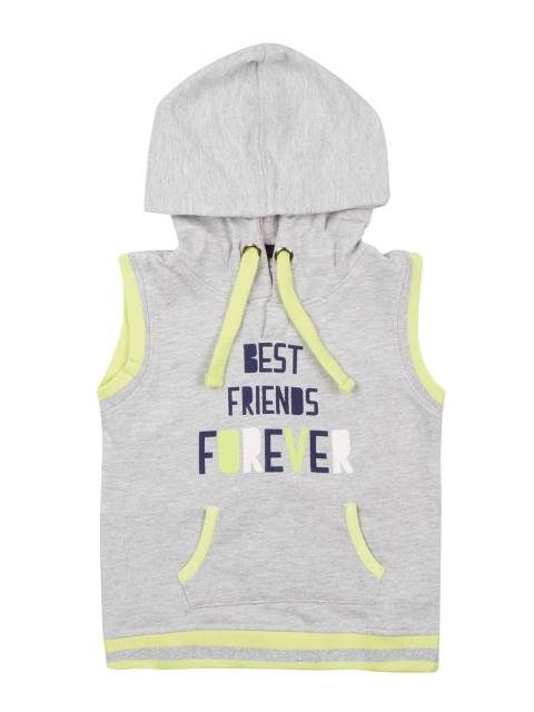 

Donuts Boys Grey Melange Printed Hood T-shirt