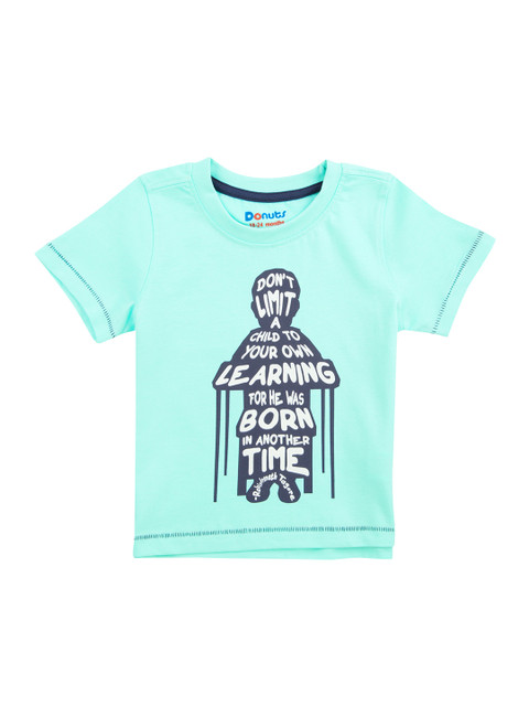 

Donuts Boys Blue & Blue Printed Round Neck T-shirt