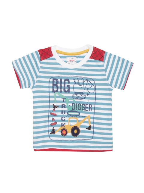

Donuts Boys Blue Striped Round Neck T-shirt