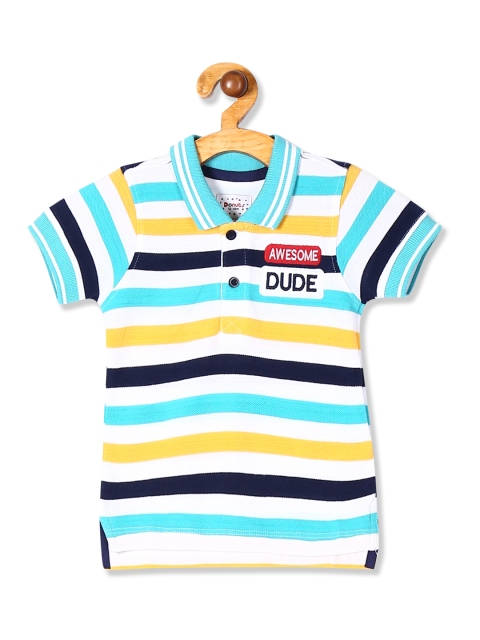 

Donuts Boys Multicoloured Striped Polo Collar T-shirt, Multi