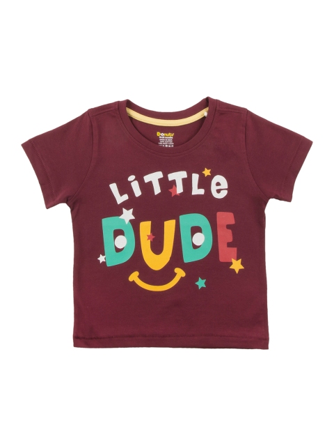

Donuts Boys Burgundy Printed Round Neck T-shirt