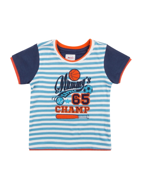 

Donuts Boys Blue & White Striped Round Neck T-shirt