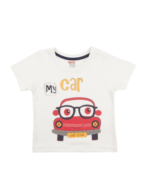 

Donuts Boys Off-White & Red Printed Round Neck T-shirt