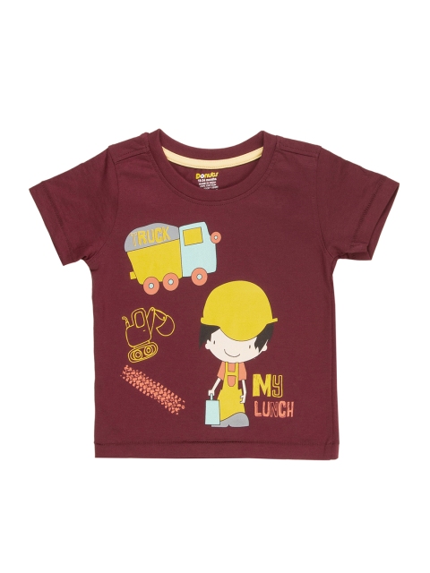 

Donuts Boys Maroon Printed T-Shirt