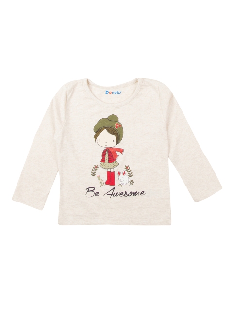 

Donuts Girls Off-White Printed Round Neck T-shirt