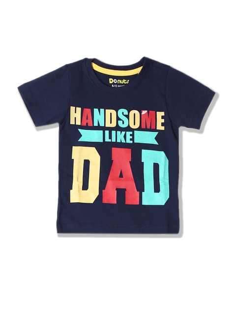 

Donuts Boys Navy Blue Printed Pure Cotton T-shirt