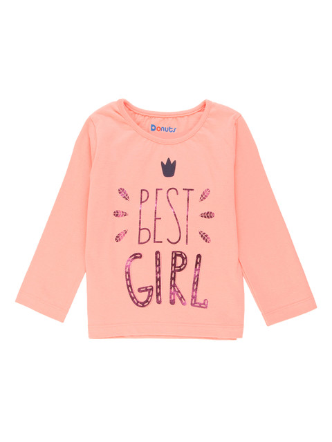 

Donuts Girls Pink Printed Round Neck T-shirt
