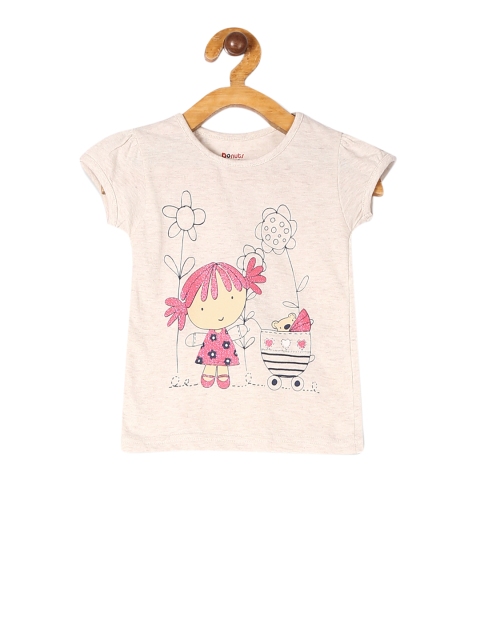 

Donuts Girls Cream Printed T-Shirt