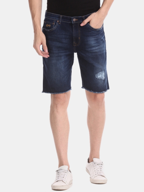 

Aeropostale Men Blue Solid Regular Fit Denim Shorts