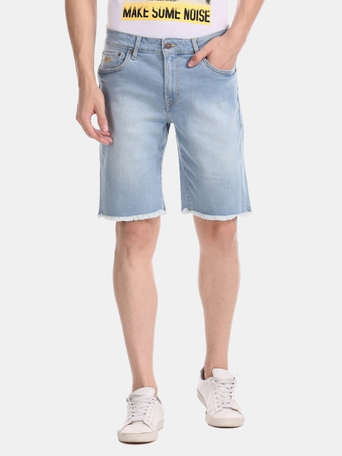 

Aeropostale Men Blue Washed Regular Fit Denim Shorts