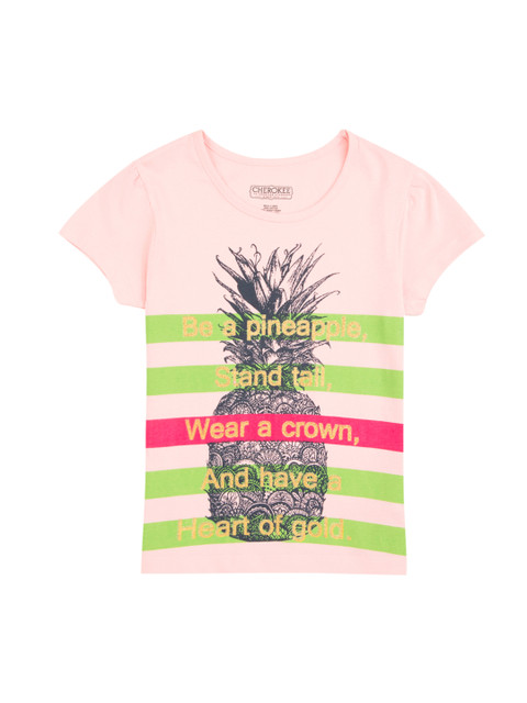 

Cherokee Girls Pink Printed Round Neck T-shirt