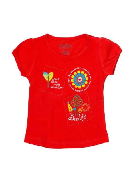 

Cherokee Girls Red Printed Round Neck T-shirt