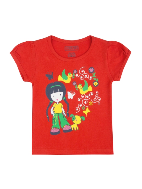 

Cherokee Girls Red Printed Round Neck T-shirt