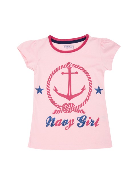 

Cherokee Girls Pink Printed Round Neck T-shirt
