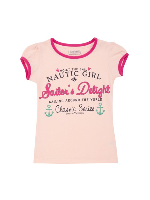 

Cherokee Girls Pink Printed Round Neck T-shirt