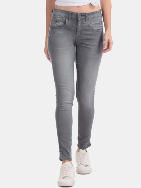 

U.S. Polo Assn. Women Grey Slim Fit Mid-Rise Clean Look Stretchable Jeans
