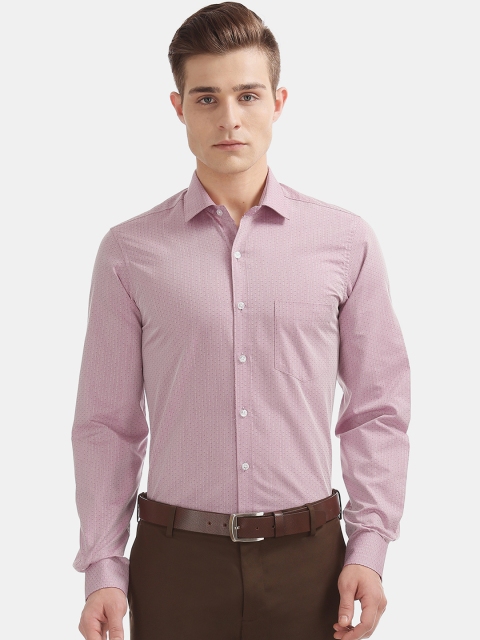 

Excalibur Men Pink Slim Fit Printed Formal Shirt