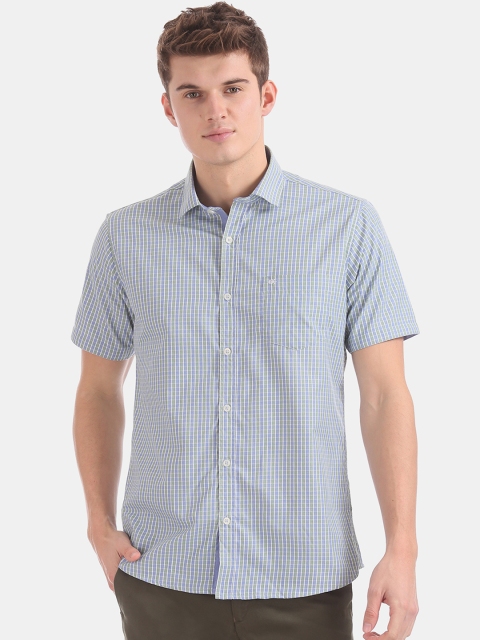 

Excalibur Men Green Regular Fit Checked Casual Shirt