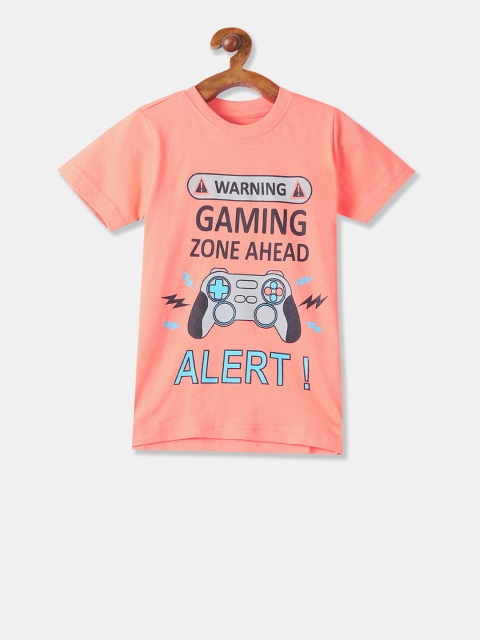 

Cherokee Boys Orange Printed Round Neck T-shirt