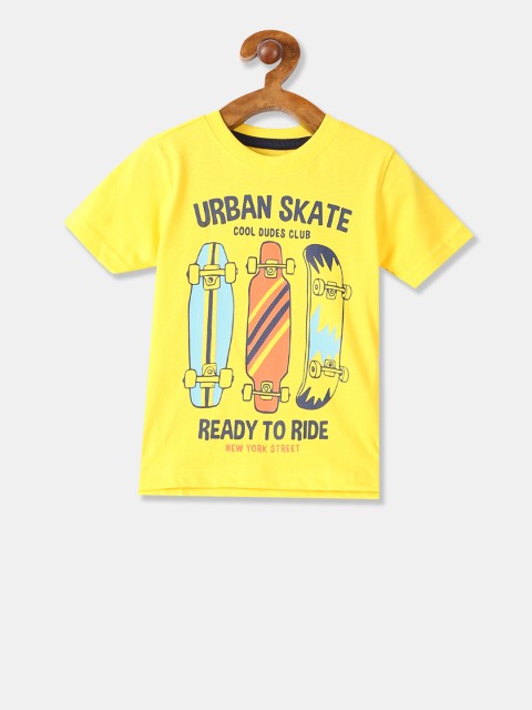 

Cherokee Boys Yellow Printed Round Neck T-shirt