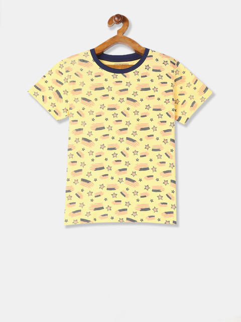 

Cherokee Boys Yellow Printed Round Neck T-shirt