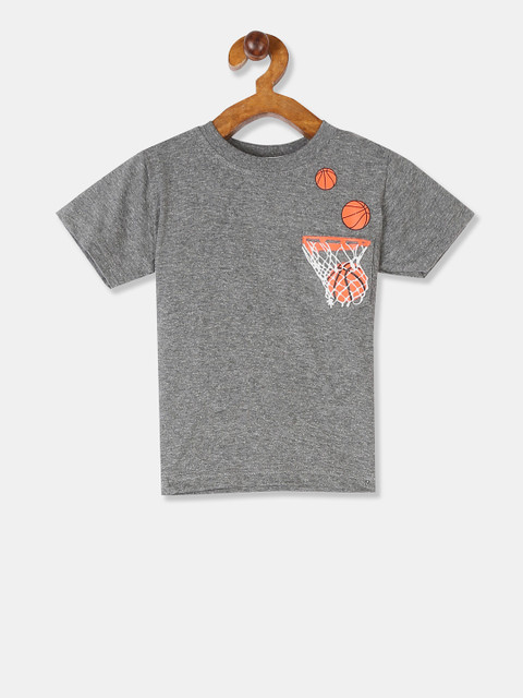 

Cherokee Boys Grey Printed Round Neck T-shirt