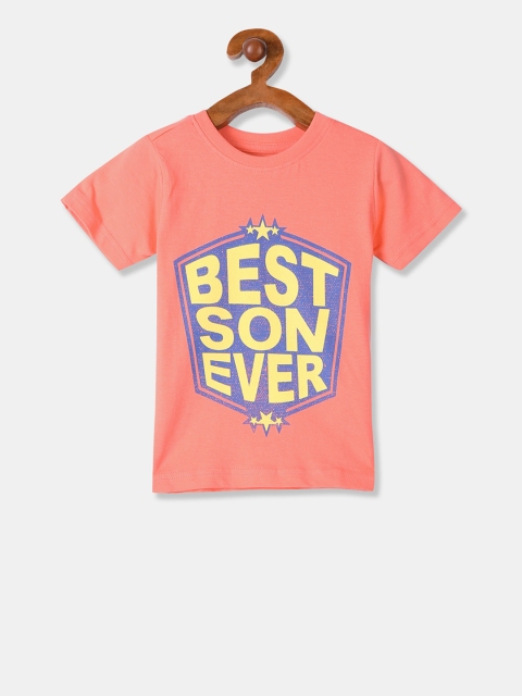 

Cherokee Boys Orange Printed Round Neck T-shirt