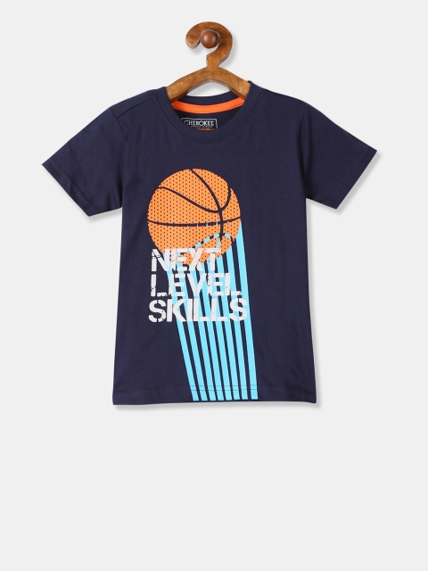 

Cherokee Boys Blue Printed Round Neck T-shirt