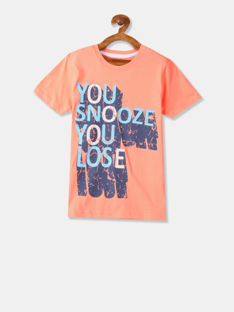 

Cherokee Boys Orange Printed Round Neck T-shirt