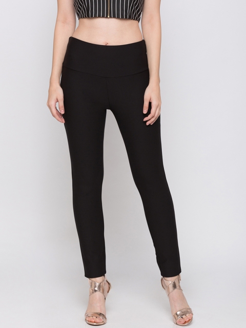

Globus Women Black Solid Skinny-Fit Treggings