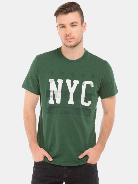 

Aeropostale Men Olive Green Printed T-Shirt