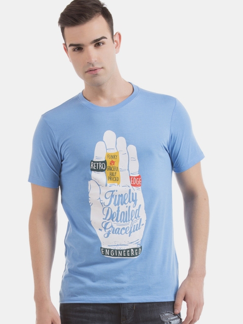 

Colt Men Blue Printed Round Neck T-shirt