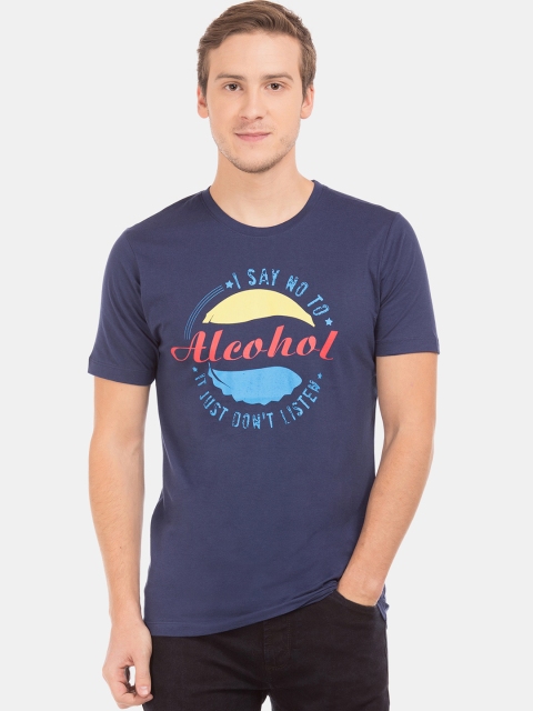 

Colt Men Navy Blue Printed Round Neck T-shirt