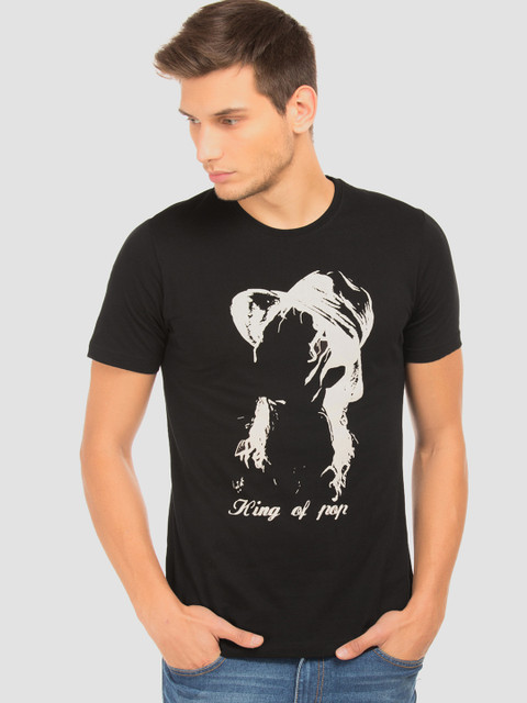 

Colt Men Black & White Printed Round Neck T-shirt