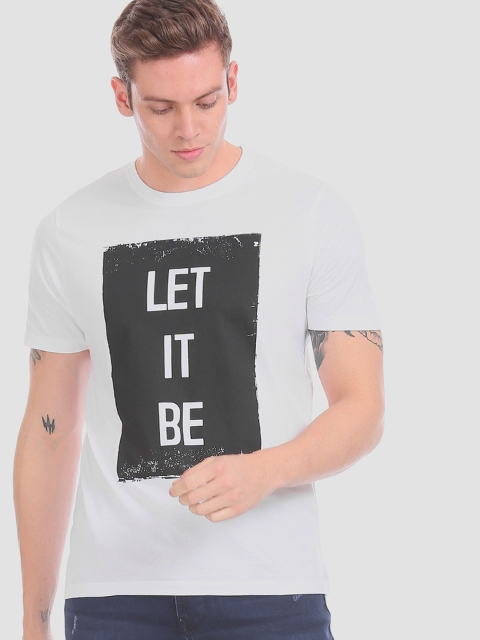 

Colt Men White & Black Printed Round Neck T-shirt
