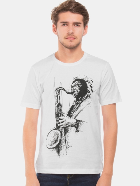 

Colt Men White Printed Round Neck T-shirt