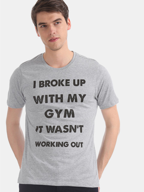 

Colt Men Grey Printed Round Neck T-shirt