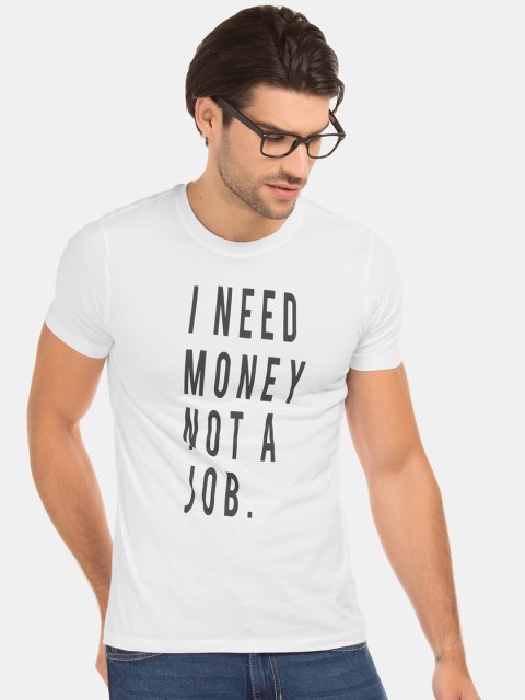 

Colt Men White Printed Round Neck T-shirt