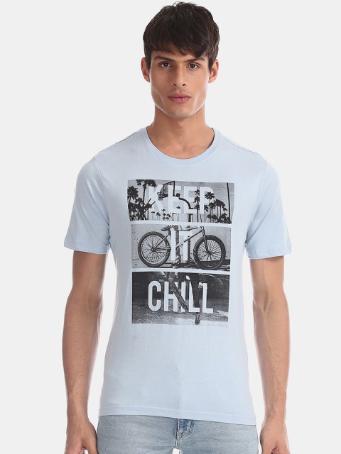 

Colt Men Blue Printed Round Neck T-shirt