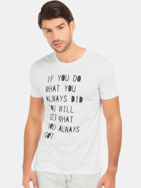 

Colt Men White & Black Printed Round Neck T-shirt