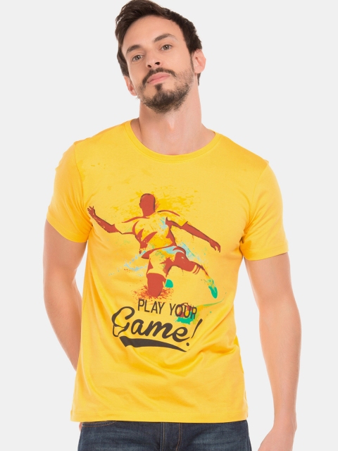 

Colt Men Yellow Printed Round Neck T-shirt