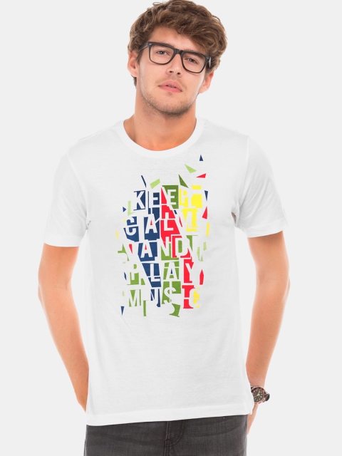 

Colt Men White Printed Round Neck T-shirt