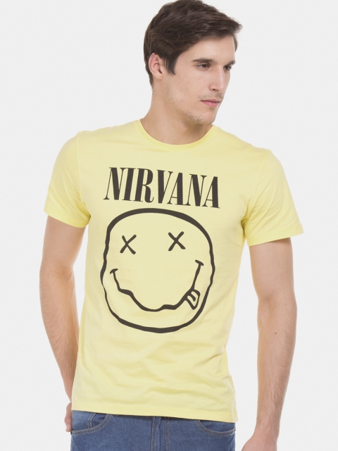 

Colt Men Yellow & Black Printed Round Neck T-shirt