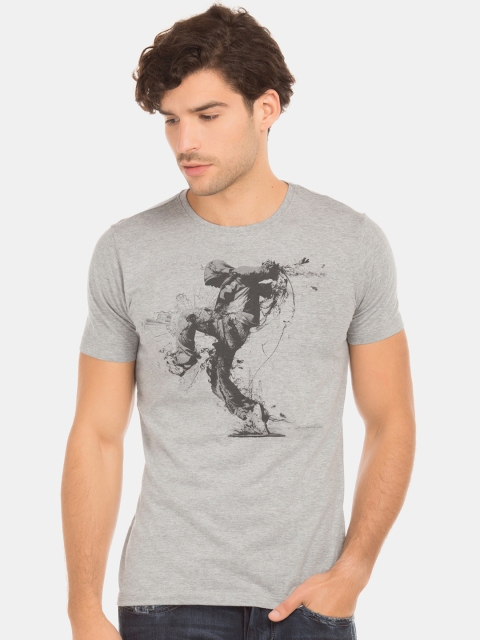 

Colt Men Grey Printed Round Neck T-shirt