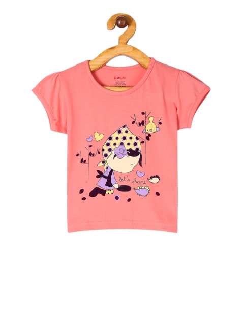 

Donuts Infant Pink & Blue Printed Round Neck T-shirt