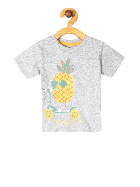 

Donuts Infant Boys Grey Solid Round Neck T-shirt