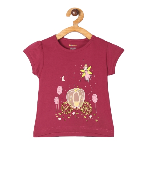 

Donuts Infant Pink Printed Round Neck T-shirt