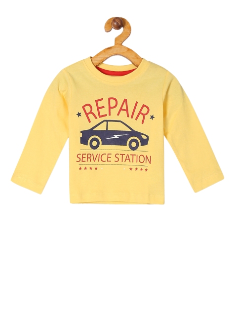 

Donuts Infant Boys Yellow Printed Round Neck T-shirt