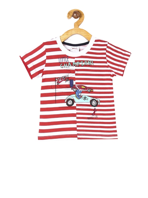 

Donuts Infant Red & White Striped Round Neck T-shirt