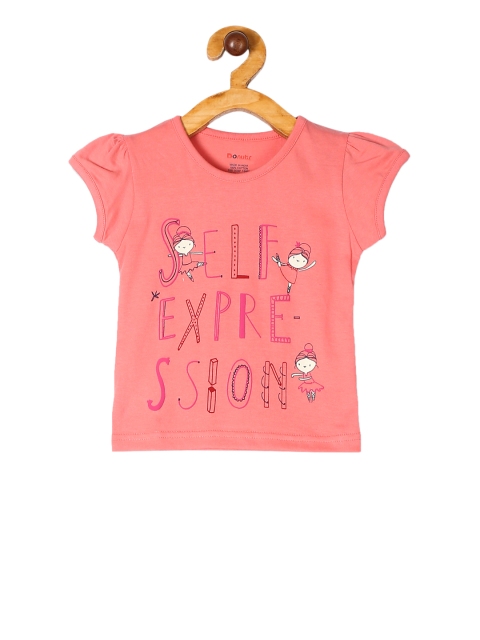 

Donuts Infant Girls Pink Printed Round Neck T-shirt